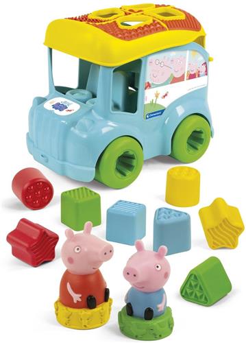 Clementoni Peppa Pig - Vormsoorteerbus  Spelend Leren van Vormen en Kleuren - 2-in-1 Speelgoed - Het Leerzame Cadeautje - Vanaf 18 maanden