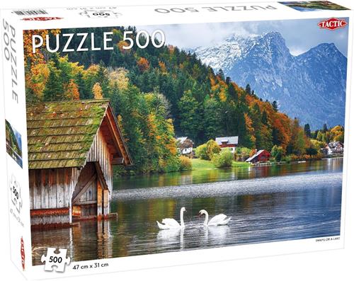 Puzzel Landscape: Swans on a Lake - 500 stukjes