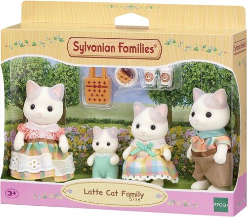 Sylvanian Families 5738 Familie Latte Kat- 4 fluweelzachte speelfiguren