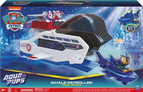 PAW Patrol Aqua Pups - Walvis Patroller-Teamvoertuig - Met Chase-Actiefiguur