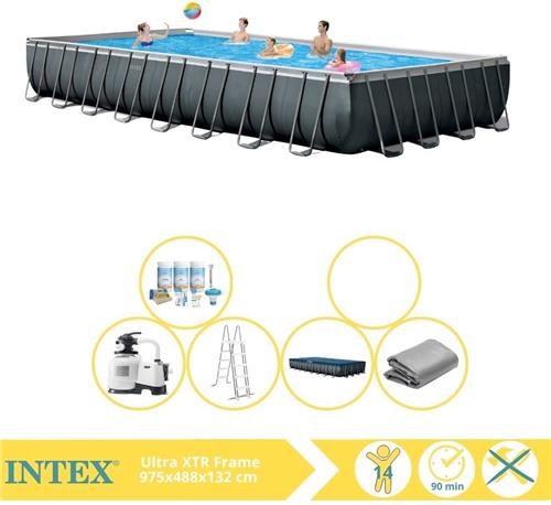 Intex Ultra XTR Frame Zwembad - Opzetzwembad - 975x488x132 cm - Inclusief Onderhoudspakket en Filterbollen