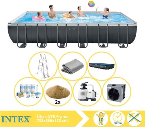 Intex Ultra XTR Frame Zwembad - Opzetzwembad - 732x366x132 cm - Inclusief Onderhoudspakket, Filterzand en Warmtepomp CP