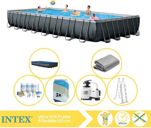 Intex Ultra XTR Frame Zwembad - Opzetzwembad - 975x488x132 cm - Inclusief Onderhoudspakket en Filterzand