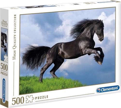 Clementoni - Puzzel 500 Stukjes High Quality Collection, Black Horse, Puzzel Voor Volwassenen en Kinderen, 14-99 jaar, 35071