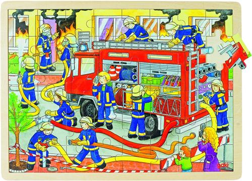 Goki Houten Legpuzzel - Brandweer, 48st.