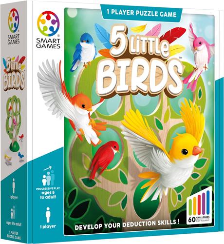 SmartGames - 5 Little Birds - denkspel voor jong én oud - 60 opdrachten - logica