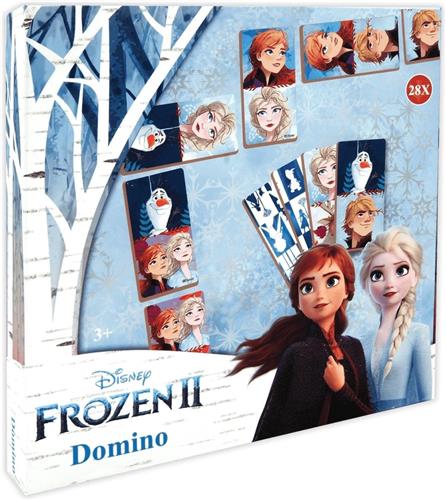 Disney Frozen 2 Dominostenen 6 X 3,5 Cm Hout Blauw 28-delig - Overig