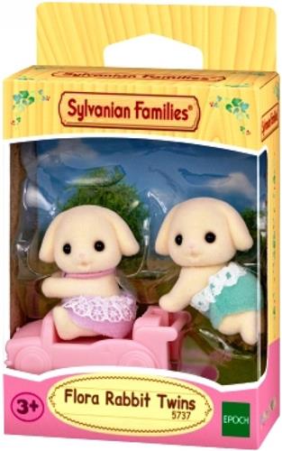 Sylvanian Families 5737 Tweeling Bloemen Hangoor Konijn- 2 fluweelzachte speelfiguren