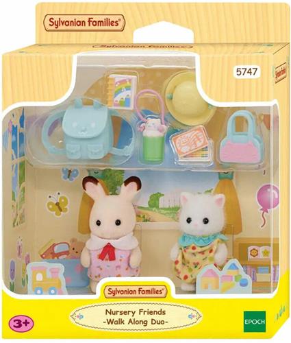 Sylvanian Families 5747 Duo Peutervriendjes Samen Wandelen- 2 fluweelzachte speelfiguren