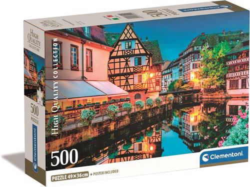 Clementoni - Puzzel - 500 Stukjes - High Quality Collection - Strasbourg Old Town - Compacte doos - Puzzel voor volwassenen