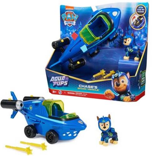 PAW Patrol Aqua Pups - Transformerend Shark-voertuig met Chase-Speelfiguur