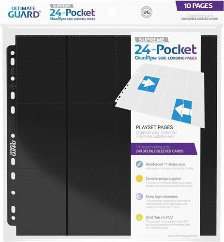 Ultimate Guard 24-Pocket QuadRow Pages Side-Loading Black (10)