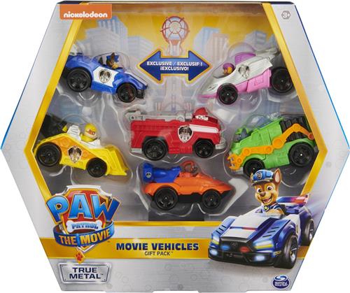 PAW Patrol De Film True Metal - Cadeauset - 6 Speelgoedvoertuigen - Schaal 1:55