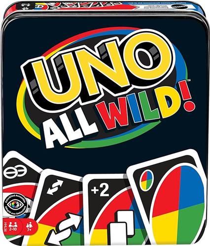 Mattel Games UNO All Wild ! - Kaartspel - Bewaarblik - Blik