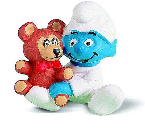 Schleich - baby smurf met beer - De Smurfen - 4,5 cm - Nr. 20205