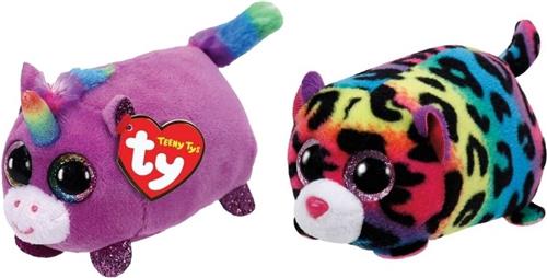 Ty - Knuffel - Teeny Ty's - Rosette Unicorn & Jelly Leopard