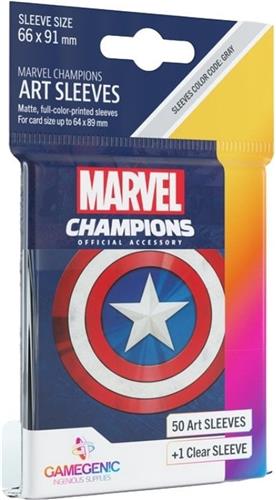 Board Game Sleeves 'Marvel Champions: Captain America' 66 x 91 mm (51ST) - Accessoires