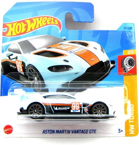 HOT WHEELS ASTON MARTIN VANTAGE GTE 98/250 1:64 AQUA HW TURBO 2/5