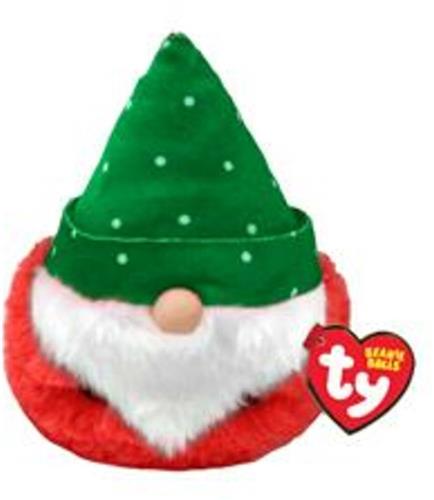 TY Teeny Puffies Christmas Gnome Green Hat 10 cm