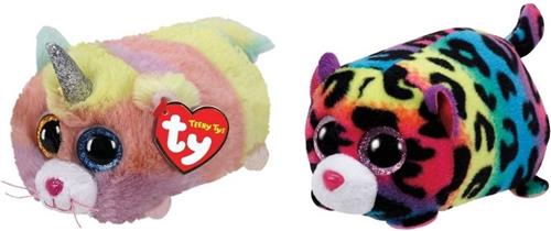 Ty - Knuffel - Teeny Ty's - Heather Cat & Jelly Leopard