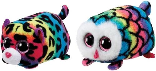 Ty - Knuffel - Teeny Ty's - Hootie Owl & Jelly Leopard