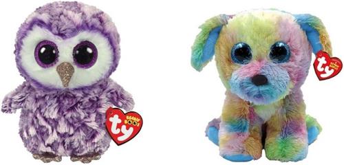 Ty - Knuffel - Beanie Boo's - Moonlight Owl & Max Dog