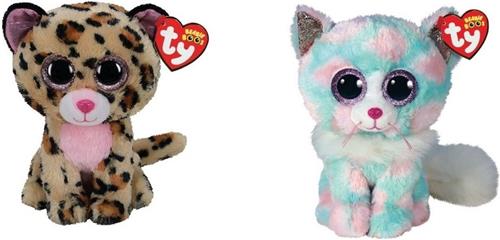 Ty - Knuffel - Beanie Boo's - Livvie Leopard & Opal Cat