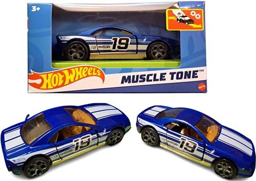 Hot Wheels Muscle Tone pull back voertuig - Schaal 1:43 - 8 cm groot - Kunststof - Spaar ze allemaal