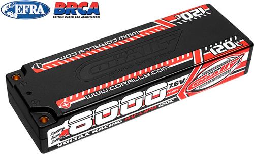 Team Corally - Voltax 120C LiPo HV Battery - 8000 mAh - 7.6V - Stick 2S - 4mm Bullit