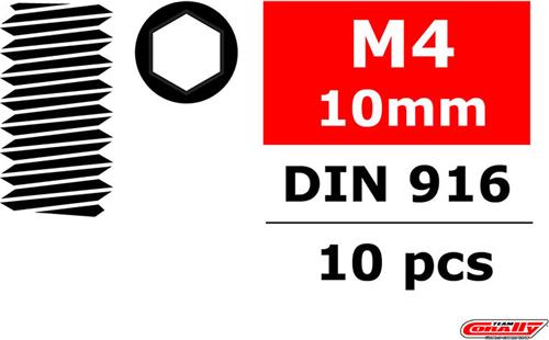 Team Corally - Staal stelschroeven M4 x 10mm - Binnenzeskant - 10 st
