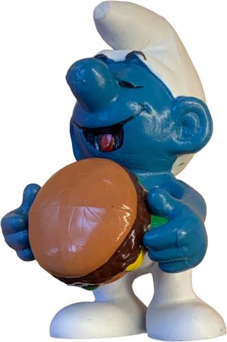 Smurf met Hamburger - De Smurfen - 10158 - Schleich - 6 cm