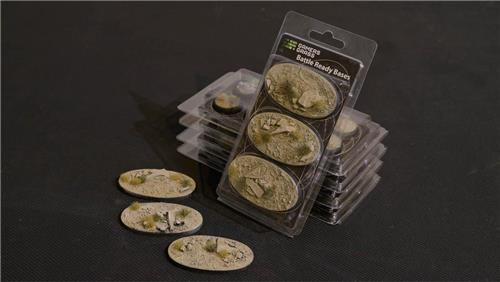 Arid Steppe Bases Pre-Painted (3x 75mm Oval)