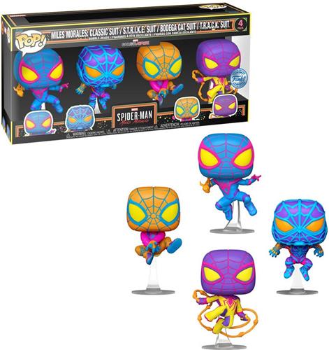 Funko Pop! Marvel Miles Morales - Blacklight US Exclusive 4-Pack