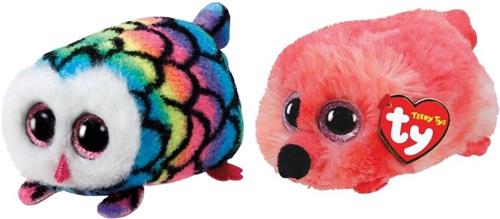 Ty - Knuffel - Teeny Ty's - Hootie Owl & Gilda Flamingo