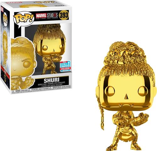 Funko Pop! Marvel Studios - Shuri #393 Chrome - 2018 Fall Convention Exclusive Goud