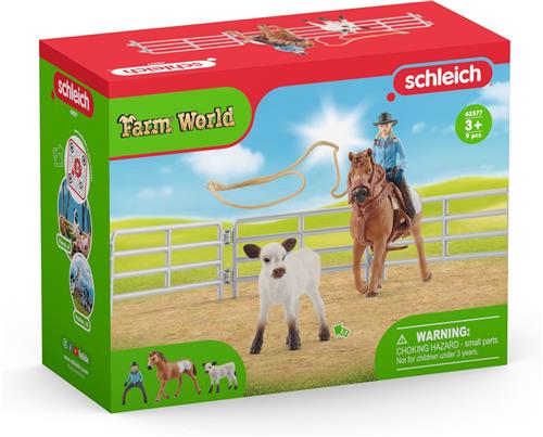 schleich FARM WORLD - Team roping met cowgirl - Kinderspeelgoed voor Jongens en Meisjes - 3 tot 8 jaar 42577