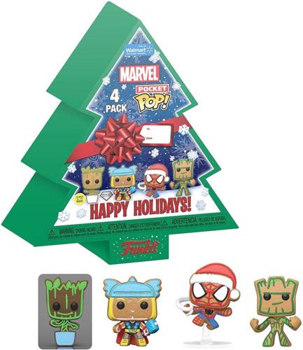 Funko Pop! Marvel Holiday 2022 Pocket POP! Keychains 4-Pack Tree Holiday Box