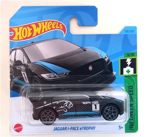 HOT WHEELS JAGUAR I-PACE eTROPHY MATT BLACK 158/250 (1:64) HW GREEN SPEED 9/10