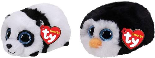 Ty - Knuffel - Teeny Ty's - Bamboo Panda & Waddles Penguin