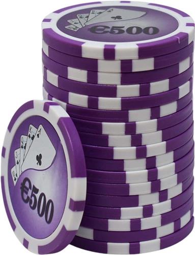 ABS Cashgame Chip 500 Paars (25 stuks)