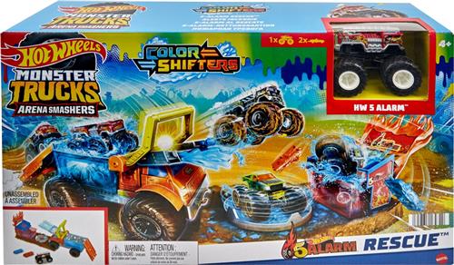 Hot Wheels - Monstertrucks Arenabeukers Color Shifters 5 Alarm Redding - Speelset