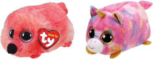 Ty - Knuffel - Teeny Ty's - Gilda Flamingo & Star Unicorn