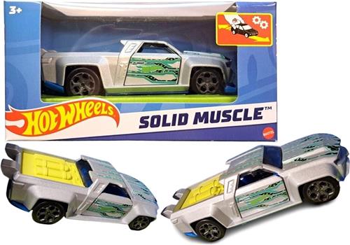 Hot Wheels Solid Muscle pull back voertuig - Schaal 1:43 - 8 cm groot - Kunststof - Spaar ze allemaal