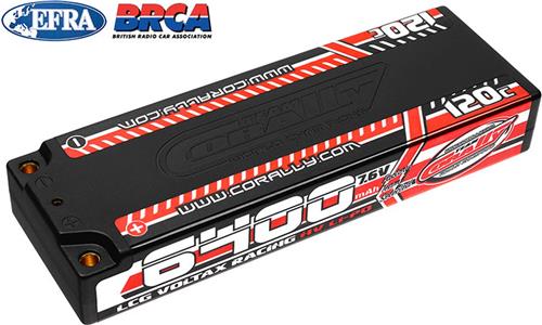 Team Corally - Voltax 120C LiPo HV Battery - 6400 mAh - 7.6V - LCG Stick 2S - 4mm Bullit