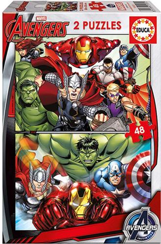 Educa - Marvel: The Avengers - 2 x 48 Puzzel stukjes