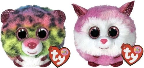 Ty - Knuffel - Teeny Puffies - Dotty Leopard & Princess Husky