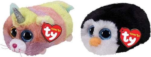 Ty - Knuffel - Teeny Ty's - Heather Cat & Waddles Penguin