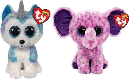 Ty - Knuffel - Beanie Boo's - Helena Husky & Eva Elephant