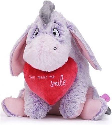 Disney Winnie The Pooh / Winnie De Poeh - Ezel Iejoor met Hart - You make me Smile - Pluche Liefdes Knuffel - 27 cm