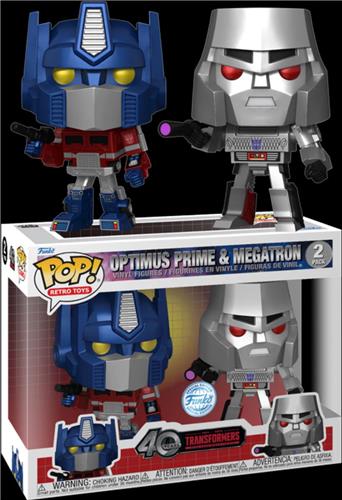 Funko Pop! Movies: Transformers: Generation 1 - Optimus Prime & Megatron Metallic [HT Exclusive]